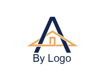 line art house intertwining with letter A