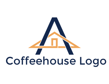 line art house intertwining with letter A