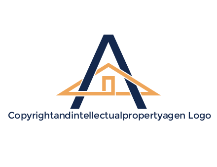 line art house intertwining with letter A