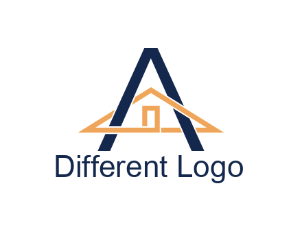 line art house intertwining with letter A