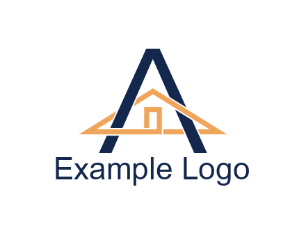 line art house intertwining with letter A