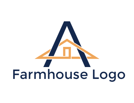 line art house intertwining with letter A