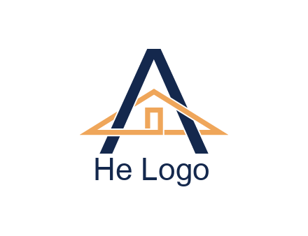 line art house intertwining with letter A