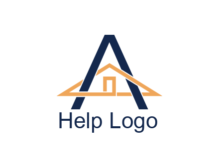 line art house intertwining with letter A
