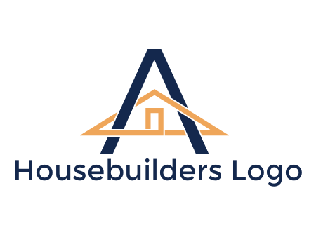 line art house intertwining with letter A