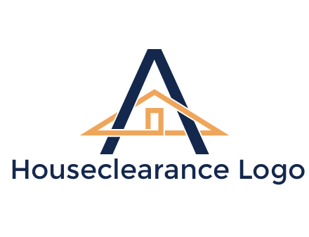 line art house intertwining with letter A