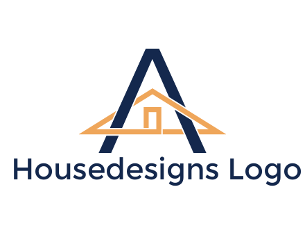 line art house intertwining with letter A