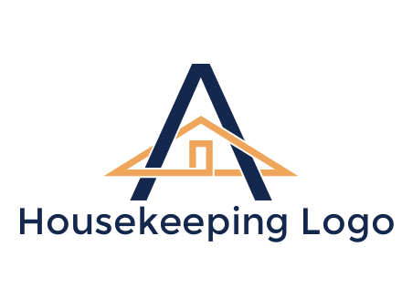 line art house intertwining with letter A