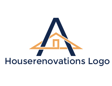line art house intertwining with letter A