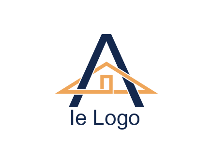 line art house intertwining with letter A