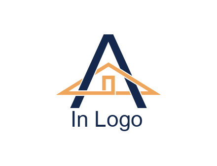 line art house intertwining with letter A