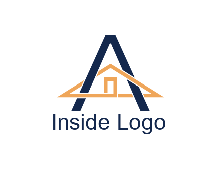 line art house intertwining with letter A