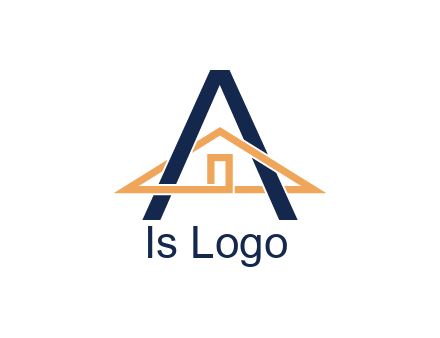 line art house intertwining with letter A