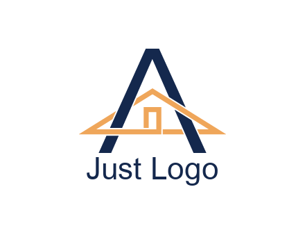 line art house intertwining with letter A