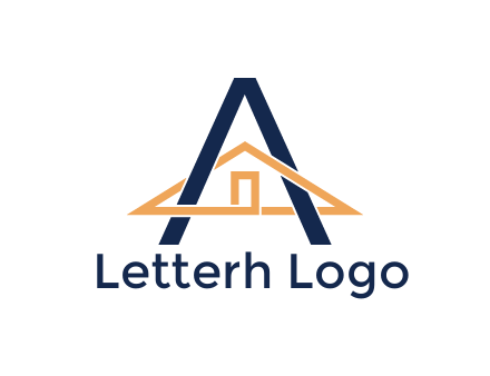 line art house intertwining with letter A