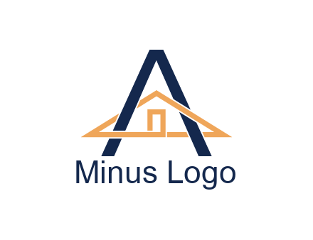 line art house intertwining with letter A
