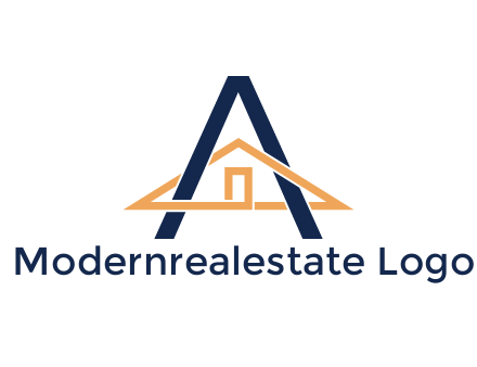 line art house intertwining with letter A