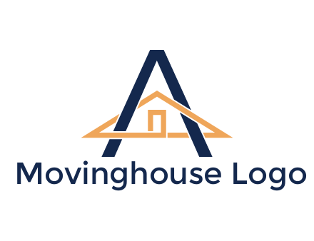 line art house intertwining with letter A