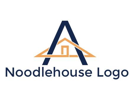 line art house intertwining with letter A