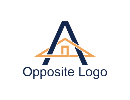 line art house intertwining with letter A