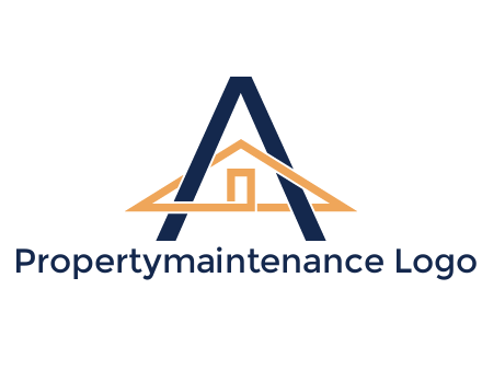 line art house intertwining with letter A