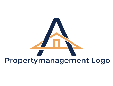 line art house intertwining with letter A