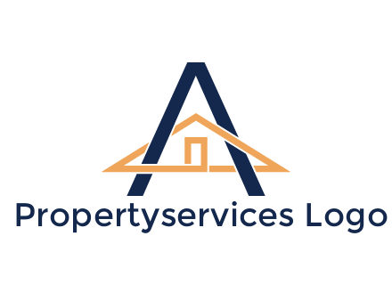line art house intertwining with letter A