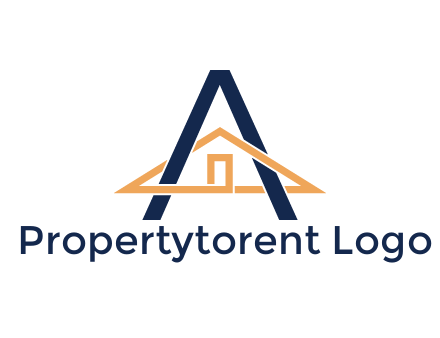 line art house intertwining with letter A