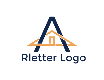 line art house intertwining with letter A