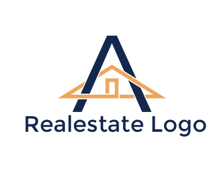line art house intertwining with letter A
