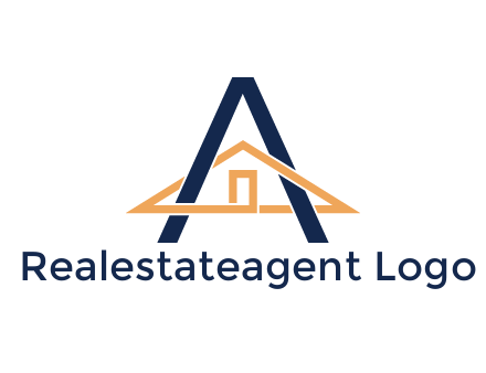 line art house intertwining with letter A