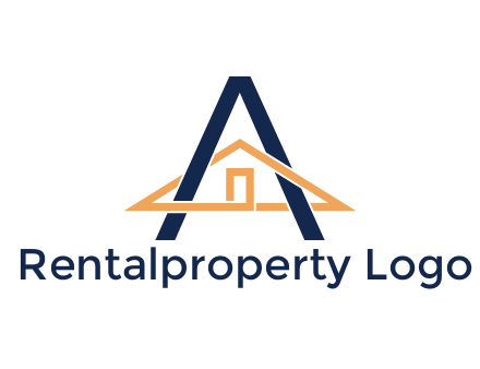 line art house intertwining with letter A