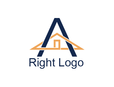 line art house intertwining with letter A