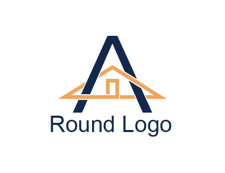 line art house intertwining with letter A