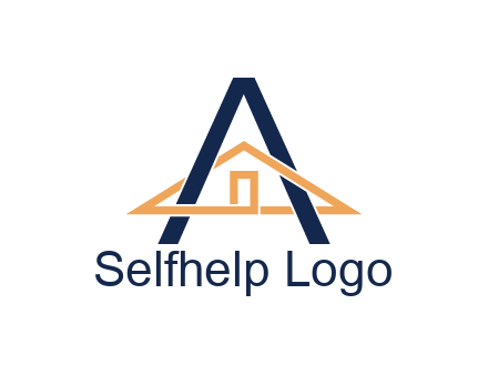 line art house intertwining with letter A