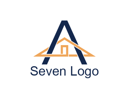 line art house intertwining with letter A