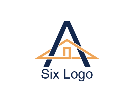 line art house intertwining with letter A