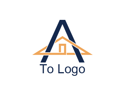 line art house intertwining with letter A