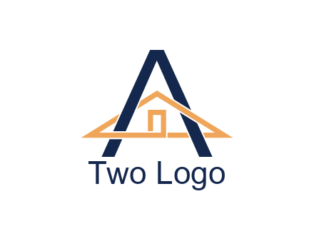 line art house intertwining with letter A