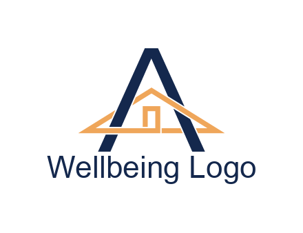 line art house intertwining with letter A