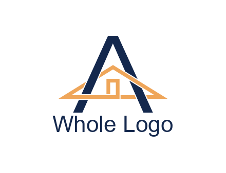 line art house intertwining with letter A