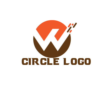 negative spacing letter W in circle with lines