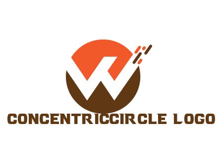negative spacing letter W in circle with lines