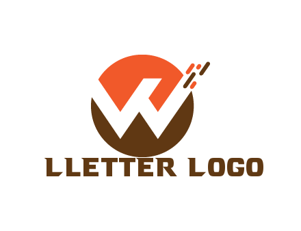 negative spacing letter W in circle with lines