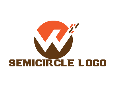 negative spacing letter W in circle with lines