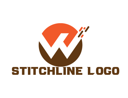 negative spacing letter W in circle with lines