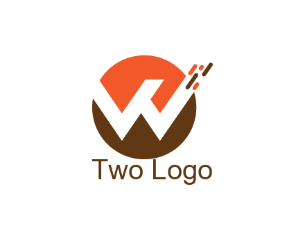 negative spacing letter W in circle with lines
