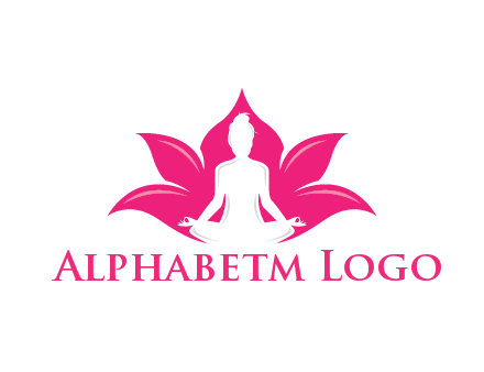 negative spacing meditating girl in lotus