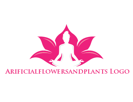 negative spacing meditating girl in lotus