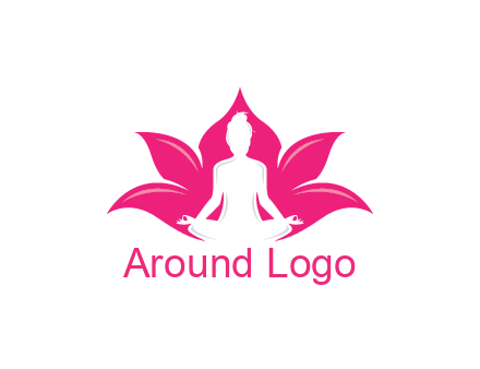 negative spacing meditating girl in lotus